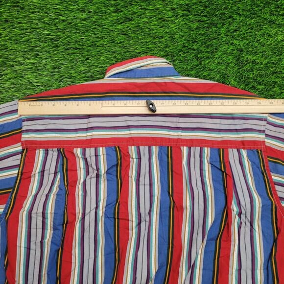 Vintage 90s Colours by Alexander Julian Striped Shirt 2XL 17 Oversized - Picture 9 of 10